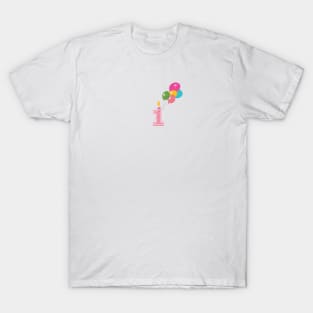 Happy first birthday colorful balloon T-Shirt